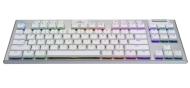 Безжична геймърска механична клавиатура Logitech G915 TKL GL Tactile Low Profile, бял - 920-009664