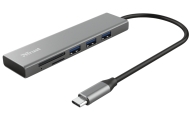 Хъб Trust Halyx Fast USB-C Hub & Card Reader - 24191