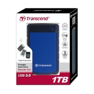 Външен хард диск Transcend 1TB StoreJet 2.5" H3B, USB 3.1 - TS1TSJ25H3B