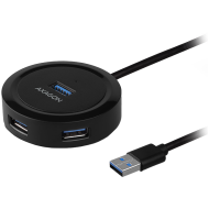 Хъб Axagon HUE-P1A 4x USB3.2 Gen 1 ROUND hub, micro USB power IN, 30cm USB-A cable