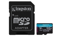 Карта памет Kingston 512GB Canvas Go! Plus, UHS-I, Class 10, U3, V30, A2, Адаптер - SDCG3/512GB