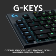 Механична геймърска клавиатура Logitech G815 GL Clicky Low Profile, RGB, Carbon - 920-009095