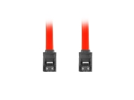 Кабел Lanberg SATA DATA II (3GB/S) F/F cable 50cm metal clips, red