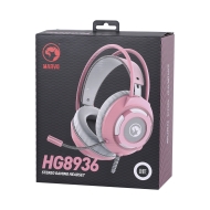 Геймърски слушалки Marvo HG8936 50mm, USB, розов - MARVO-HG8936
