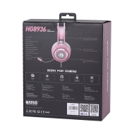 Геймърски слушалки Marvo HG8936 50mm, USB, розов - MARVO-HG8936