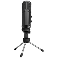 Микрофон Lorgar Soner 313, 2.5m, копче за ехо, включен статив, черен, USB - LRG-CMT313