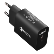 Зарядно за стена Makki Fast Charger QC3.0 18W - MAKKI-QC18W-BK