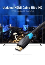 Кабел Vention HDMI v2.0 M / M 4K/60Hz Gold - 0.75M Black - AACBE