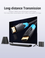 Кабел Vention HDMI v2.0 M / M 4K/60Hz Gold - 0.75M Black - AACBE