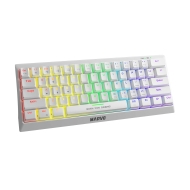 Механична геймърска клавиатура Marvo 61 keys TKL, White - KG962WH - BLUE switches