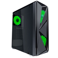 Кутия за компютър 1stPlayer F4 GREEN с 3бр вентилатори - F4-3A1-15LED-GREEN
