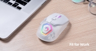 Bluetooth  геймърска мишка Marvo FIT PRO, White - MARVO-FIT-PRO-WH