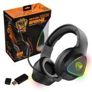 Безжични геймърски слушалки RoxPower T-ROX ST-GH709W RGB, PC, PS5, XBOX