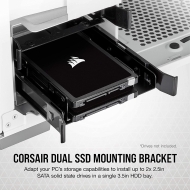 Скоби за монтиране Corsair HDD/SSD Mounting Kit - Dual 2.5" to 3.5", Black - CSSD-BRKT2