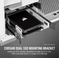 Скоби за монтиране Corsair HDD/SSD Mounting Kit - Dual 2.5" to 3.5", White - CSSD-BRKT2W