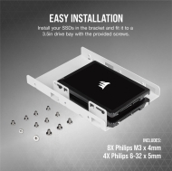 Скоби за монтиране Corsair HDD/SSD Mounting Kit - Dual 2.5" to 3.5", White - CSSD-BRKT2W