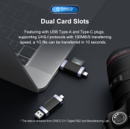 Четец за карти Orico CD2D-AC2-BK USB Type C/A Black - CD2D-AC2-BK-EP