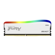 RAM памет Kingston 8GB DDR4 PC4-25600 3200MHz CL16 FURY Beast White RGB - KF432C16BWA/8