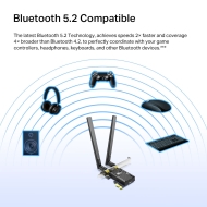 Двулентов Bluetooth 5.2 Wi-Fi6 PCIe адаптер TP-Link Archer TX55E AX3000