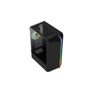 Кутия за компютър AeroCool Bionic с прозрачен панел и RGB лента - BIONIC-G-BK-V2