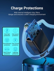 Бързо зарядно Vention Fast Charger Wall - QC4.0, PD Type-C + QC3.0 USB A, 20W Black - FBBB0