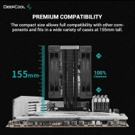 Охладител за процесор DeepCool AK400 Zero Dark Plus, Dual-Fan, LGA1700/AM5 - R-AK400-BKNNMD-G-1