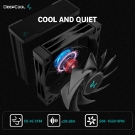 Охладител за процесор DeepCool AK400 Zero Dark Plus, Dual-Fan, LGA1700/AM5 - R-AK400-BKNNMD-G-1