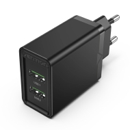 Бързо зарядно Vention Fast Charger 2 x QC3.0 18W Black - FBAB0