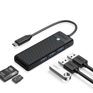 Хъб Orico USB3.1 Type-C, 3 x USB3.0, SD, TF - PAPW3AT-C3-015-BK
