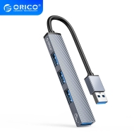 Хъб Orico USB3.0/2.0 HUB 4 port, Aluminum - AH-A13-GY-BP