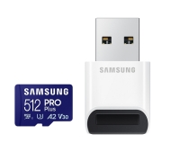 SD карта Samsung 512GB micro SD Card PRO Plus with USB Reader, UHS-I, Read 180MB/s - Write 130MB/s - MB-MD512SB/WW