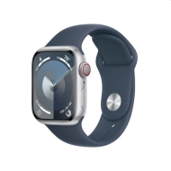 Смарт часовник Apple Watch Series 9 GPS + Cellular 41mm Silver Aluminium Case with Storm Blue Sport Band - S/M - MRHV3QC/A