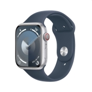 Смарт часовник Apple Watch Series 9 GPS + Cellular 45mm Silver Aluminium Case with Storm Blue Sport Band - S/M - MRMG3QC/A