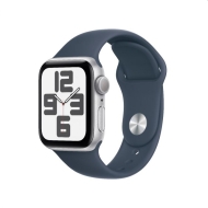 Смарт часовник Apple Watch SE2 v2 GPS 40mm Silver Alu Case w Storm Blue Sport Band - S/M - MRE13QC/A
