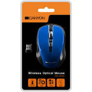CANYON Mouse CNE-CMSW1(Wireless, Optical 800/1000/1200 dpi, 4 btn, USB, power saving button), Blue