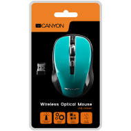 CANYON Mouse CNE-CMSW1(Wireless, Optical 800/1000/1200 dpi, 4 btn, USB, power saving button), Green