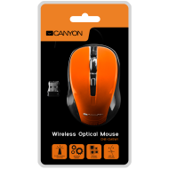 CANYON Mouse CNE-CMSW1(Wireless, Optical 800/1000/1200 dpi, 4 btn, USB, power saving button), Orange