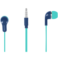 Stereo Earphones with inline microphone, Green+Blue