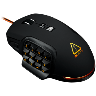 CANYON Wired gaming mice programmable, Pixart 3325 IC sensor, DPI up to 10000 adjustable and Marco setting by software, Black rubber coating