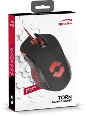Speedlink TORN Gaming Mouse,5-button plus 2 special buttons for right and left handers, dpi switch and rapid-fire button,4 dpi levels: 1200 (default)/1600/2400/3200 dpi, Cable: 1.4m,black-black