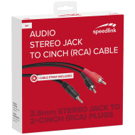 Speedlink Audio Stereo Jack to Cinch Cable, 3.5mm jack to 2 × phono (RCA) plugs, 2m HQ