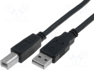 Кабел Vcom USB 2.0 AM / BM Black - CU201-B-1.5m