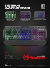 Геймърска клавиатура Marvo K656 - Wrist support, 112 keys, Backlight - MARVO-K656